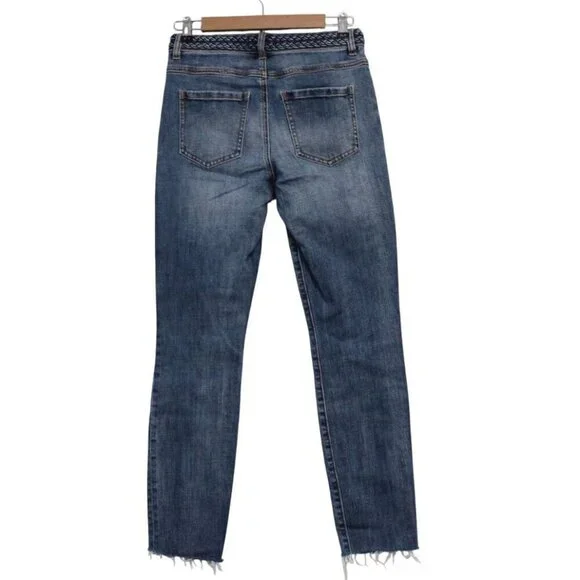 Cabi Jeans Size 4 Mia Button Fly Skinny Stretch Distressed Denim Boho #5694 - Picture 8 of 13